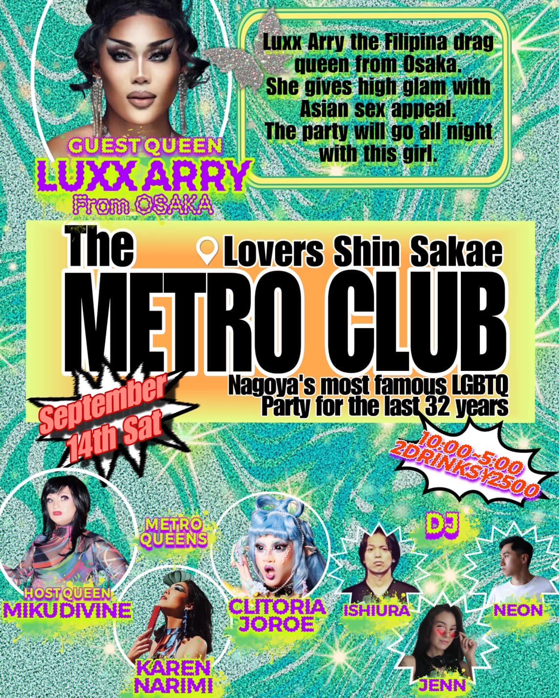 The Metro Club on Saturday, September 14 at Club LOVER:z