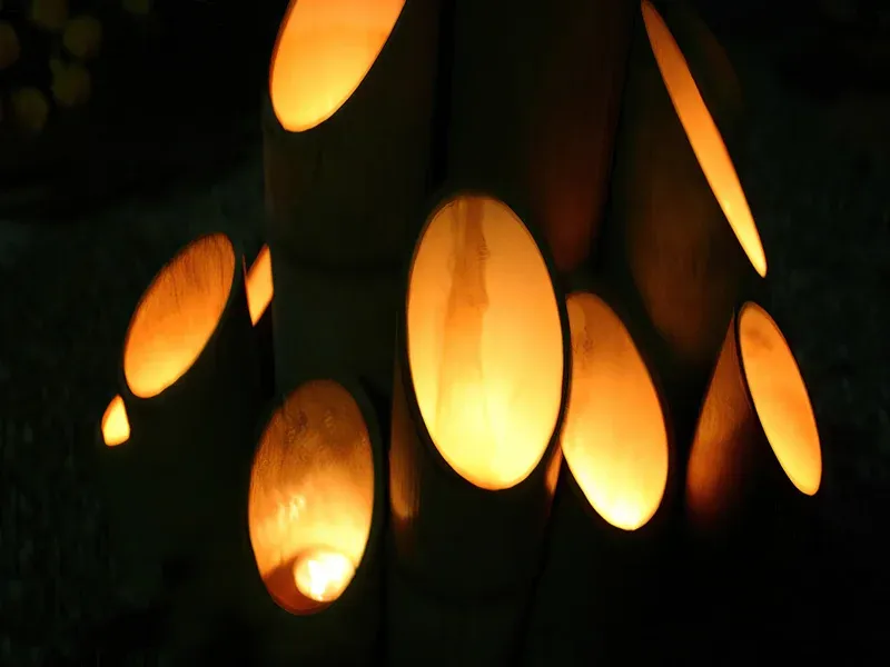 Bamboo Lanterns at Kojakuji Temple