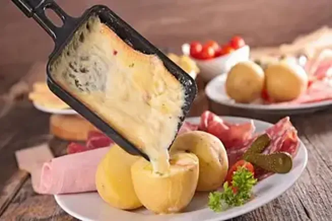 Tom's Swiss Cafe also offers a Raclette Cheese Course 