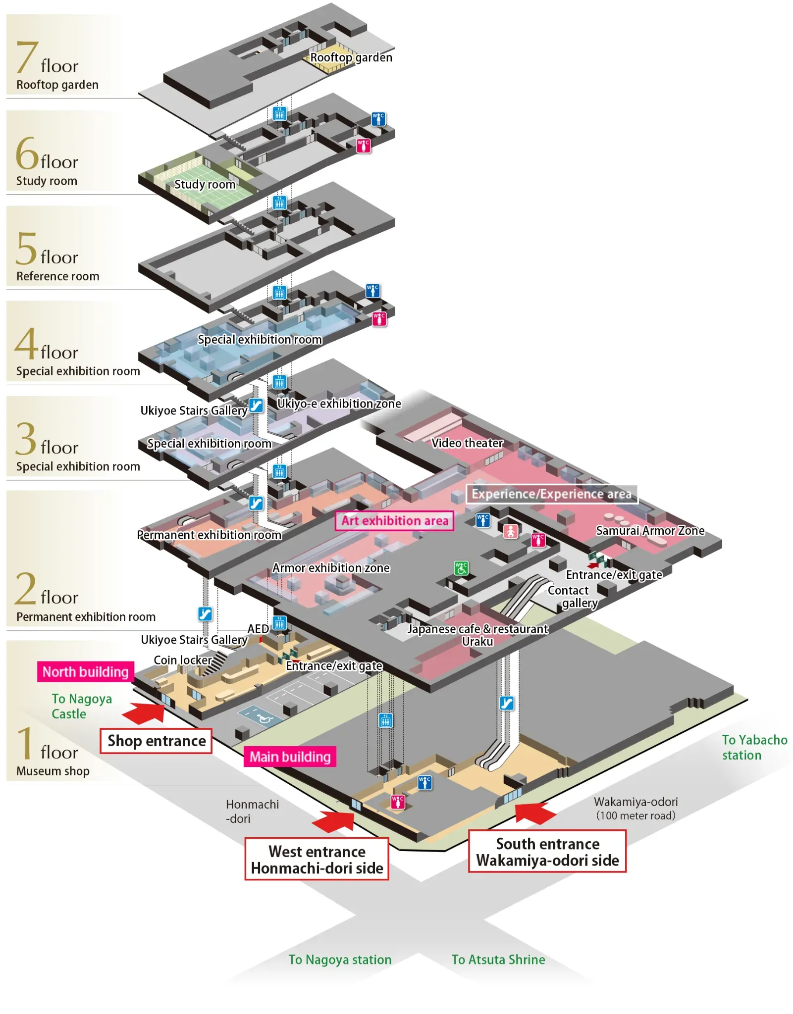 Floor Map of Nagoya's Touken World Samurai Museum