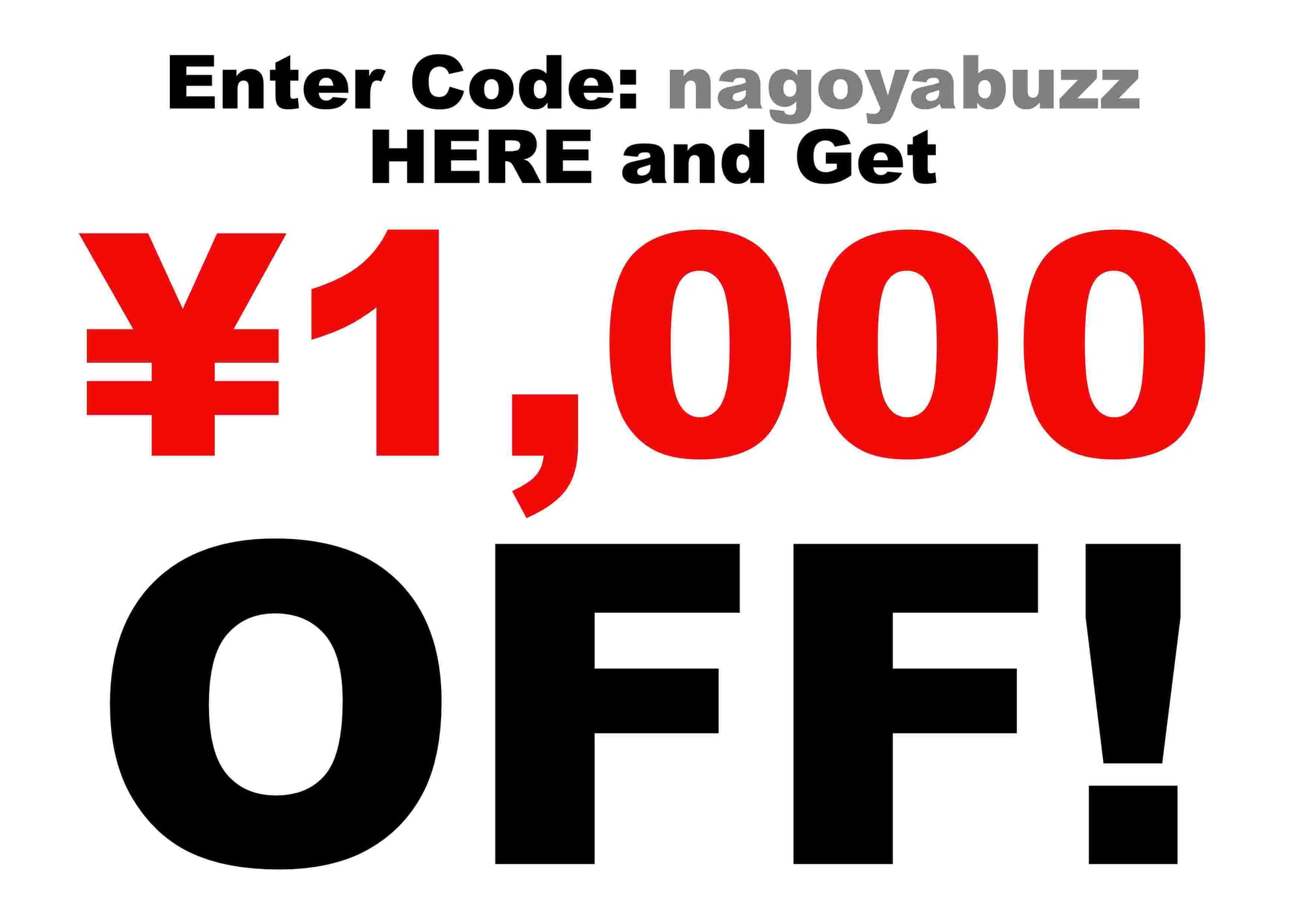 ¥1,000 Off Promo Code